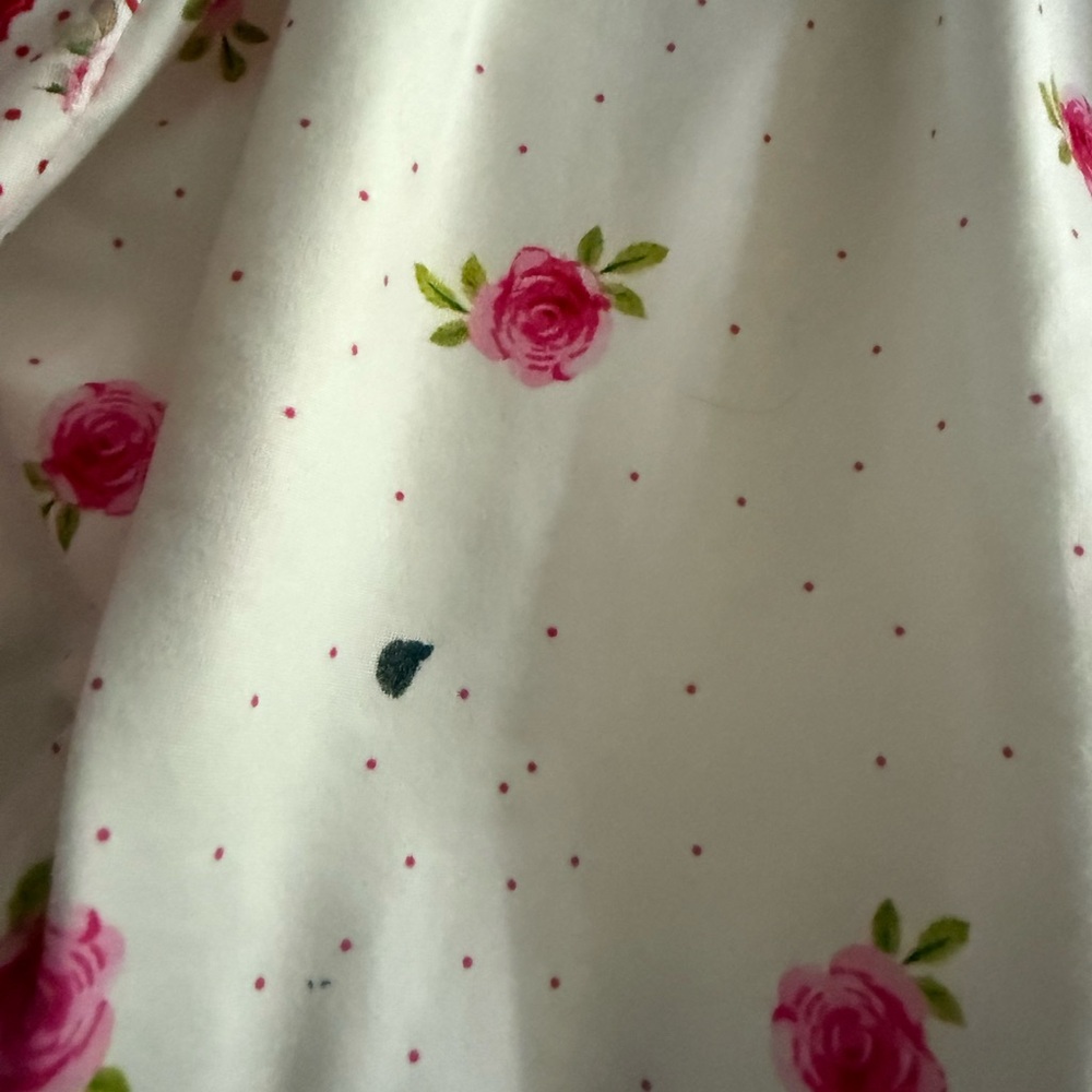 Boutique White Pink Red Roses Flowers Dots Gingham Ruffles Girls Dress 14/16 - Picture 9 of 9